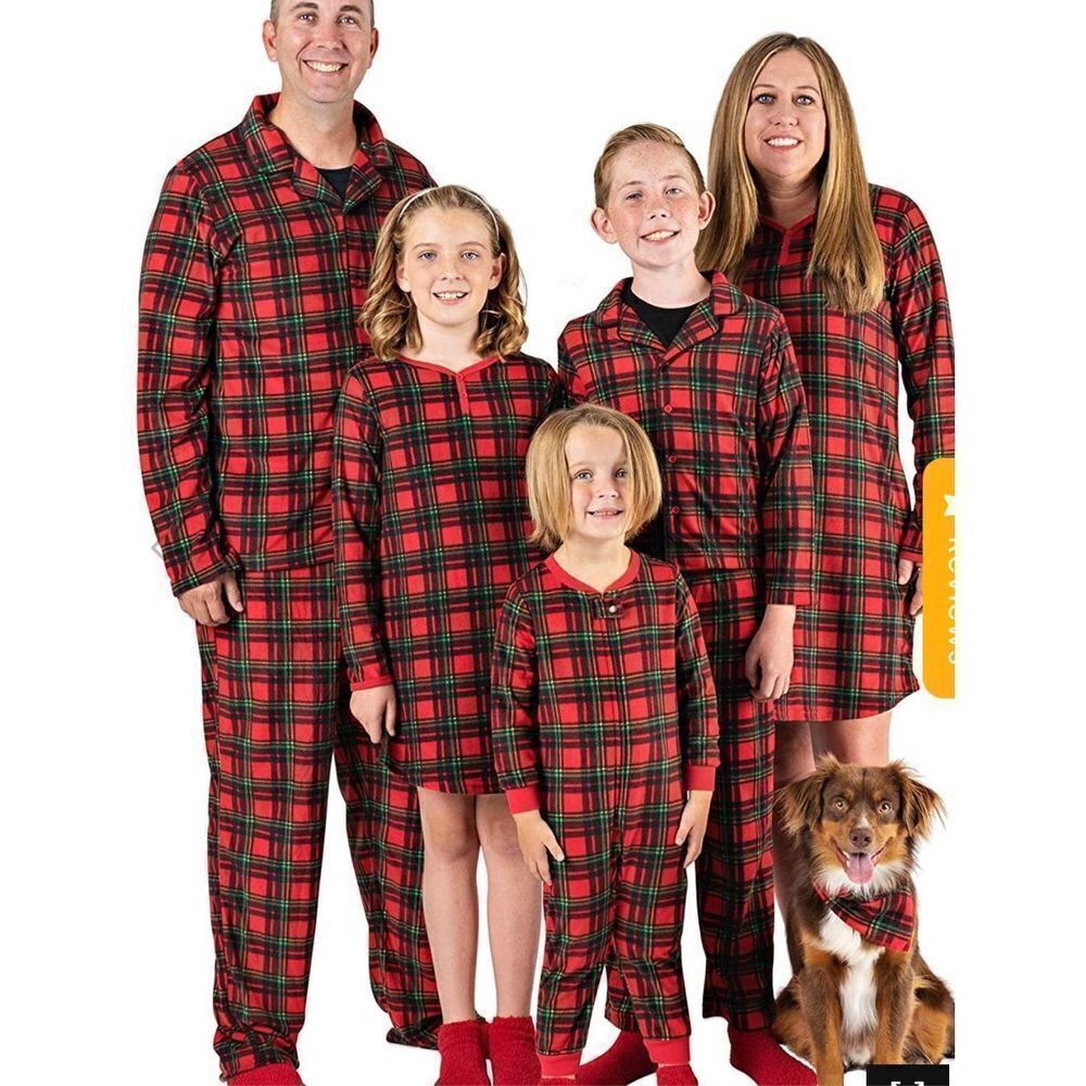Mad Dog Concepts Holiday Pajamas Red Plaid Size Small NWT